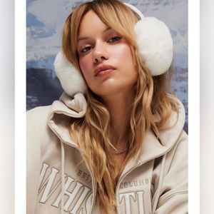 White fluffy earmuffs NWOT